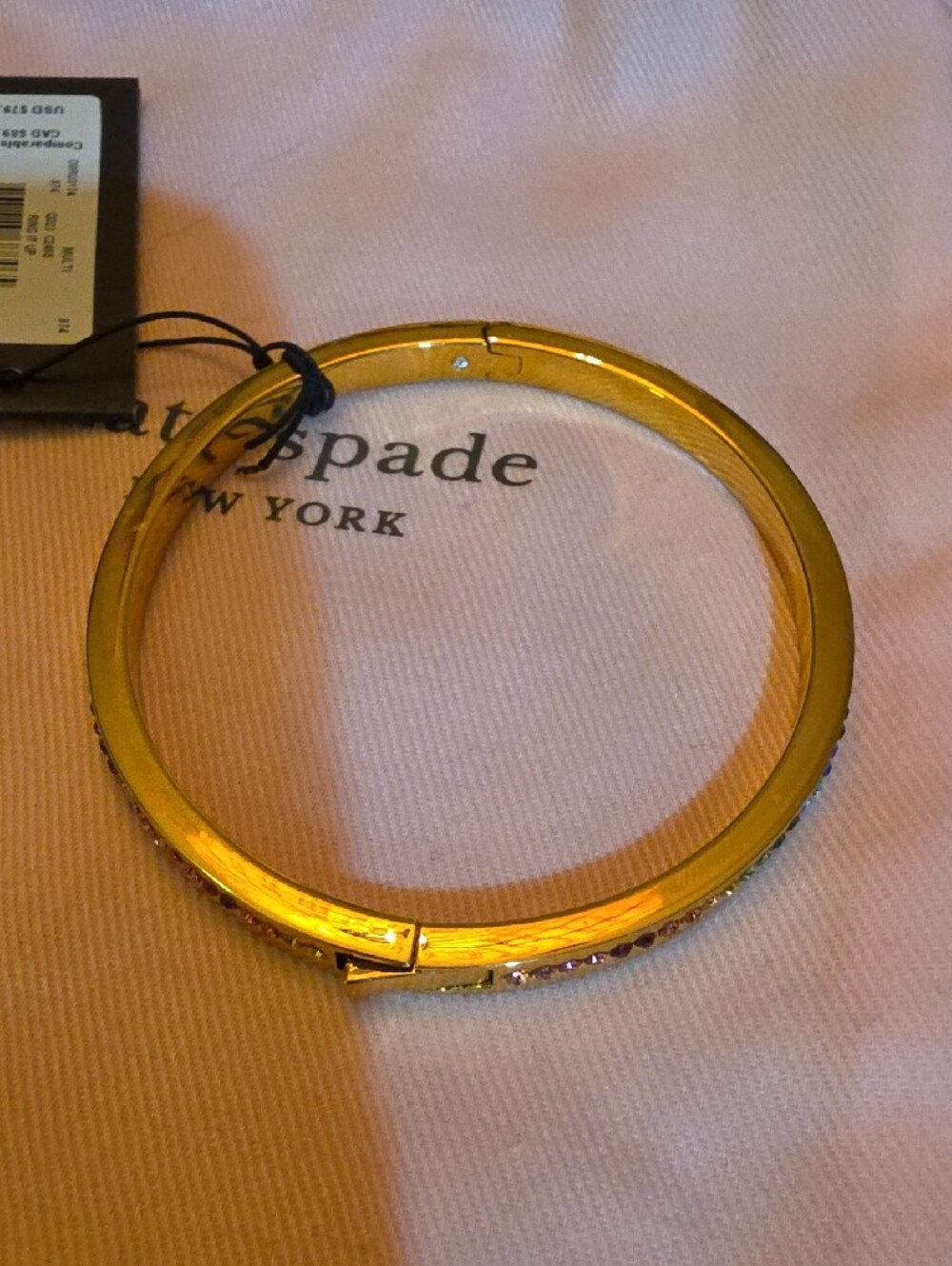 kate spade Gold-tone Rainbow Crystal Bangle Bracelet - Picture 4 of 5